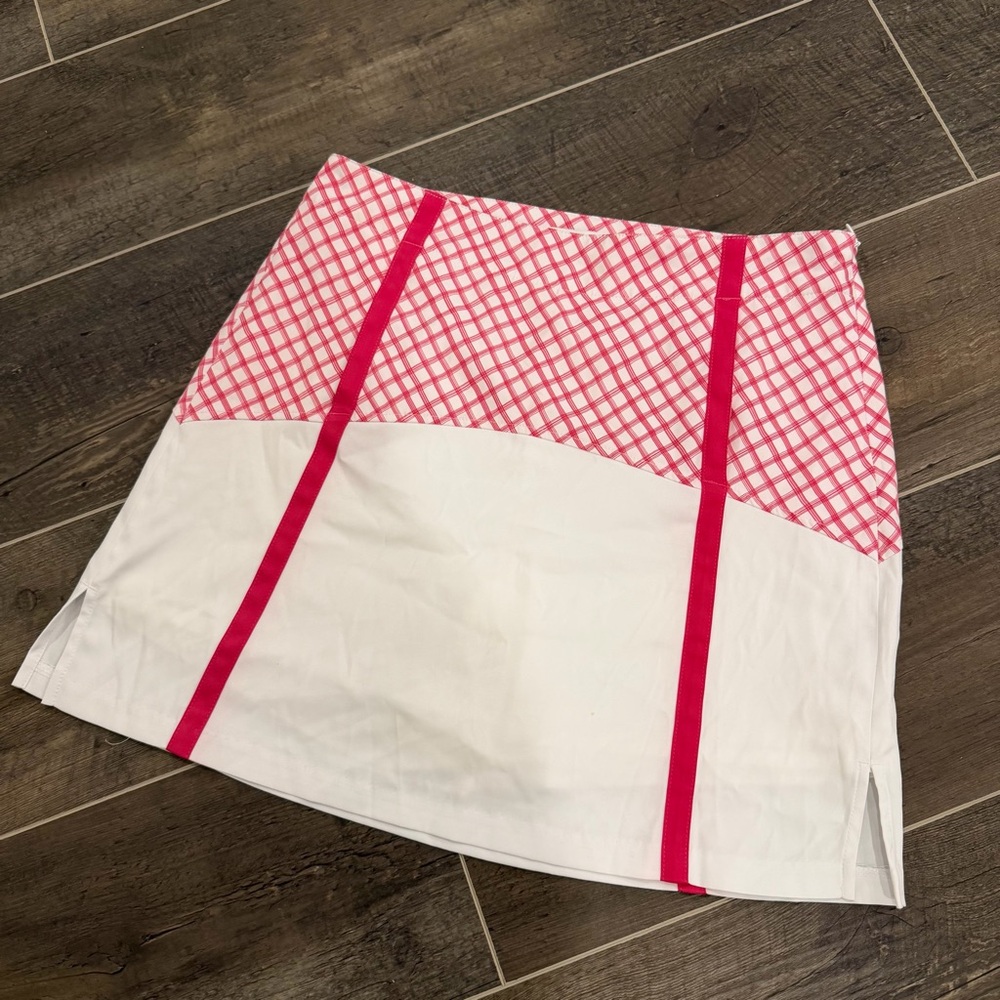 Lady Hagen Pink and White Mini Skirt